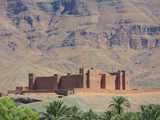 Una kasbah domina il palmeto